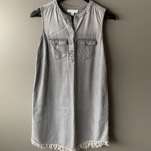 Raw hem tank dress